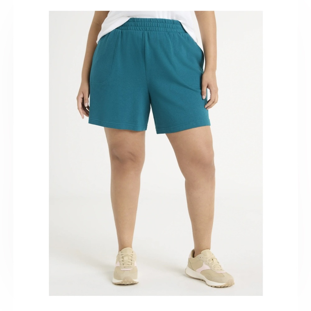 🆕 Terra & Sky Women's Plus Size Pull On Knit Shorts With Pockets Size: 0X (14W)